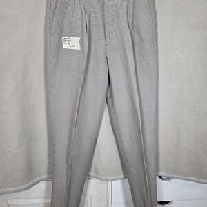 Dockers Men's Gray Patterned Dress Pants Business Structured Timeless
